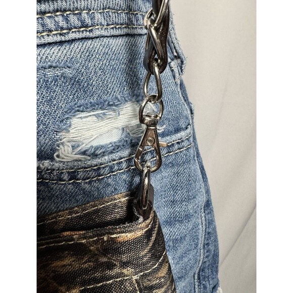 Rhinestone Camo Studded Cross Purse Chain Strap Rustic Coutures Cowgirl - Picture 10 of 14